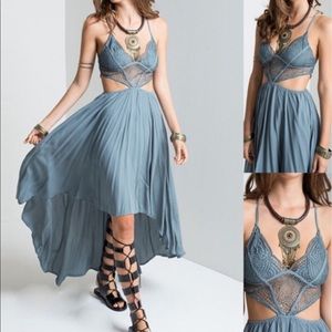 NWT boho lace cutout maxi dress
